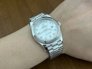 Superclone Rolex Day-Date 41mm Silver Dial 41995 photo review